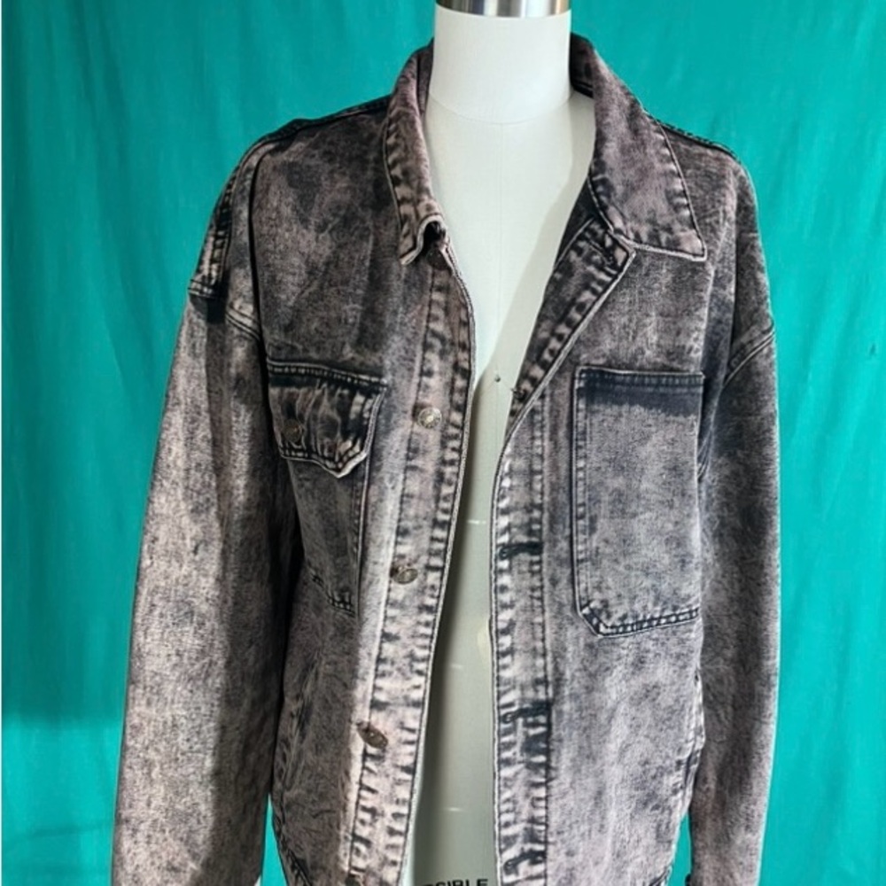 Men's Pink/Black Denim Javket